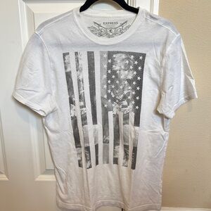 Express White Graphic Men's Shirt